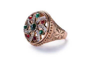 Jewellery ring isolated on the white