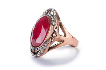 Jewellery ring isolated on the white