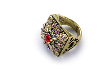 Jewellery ring isolated on the white