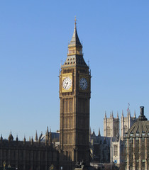 Fototapeta na wymiar The Big Ben Clock Tower at Westminster in London.