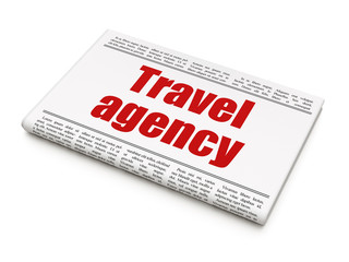 Fototapeta premium Travel concept: newspaper headline Travel Agency