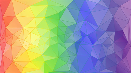 Triangle polygonal rainbow background. Vector