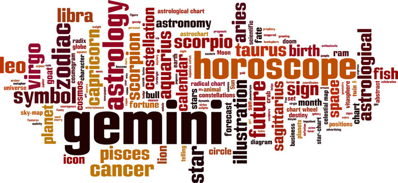 Gemini word cloud concept. Vector illustration