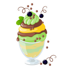 isolated currant frozen yogurt on white