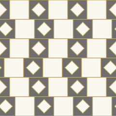 Fashion pattern. Beige pattern, visual illusion. Pattern with squares and rhombus