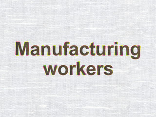 Industry concept: Manufacturing Workers on fabric texture background