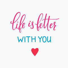 Romantic love lettering typography