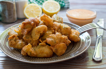 Shrimps in pastry for lunch.