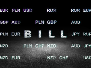 Money concept: Bill in grunge dark room