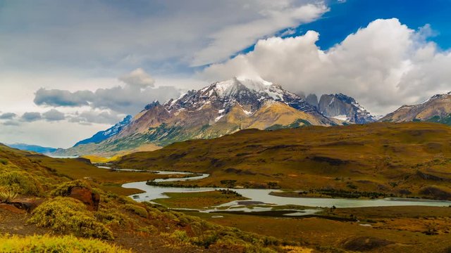 Time lapse video of mountain and valley in Chilean Patagonia Chile 4K DCI