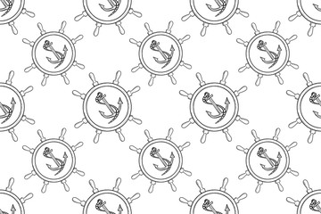 pattern of anchor and helm illustration