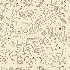 Police seamless retro vector