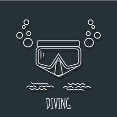 Divig mask icon with bubbles