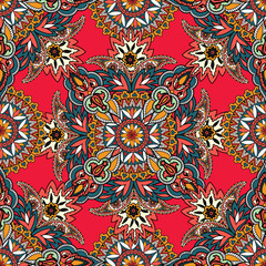 Abstract floral pattern Oriental flower ornamental Geometric seamless background 