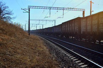 Obraz premium Railway transportation, freight transportation by rail.
