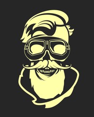 aviator skull emblem