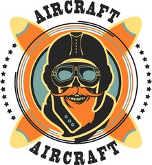 aviator skull emblem