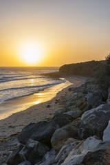 california vibrant sunset on the pacific ocean