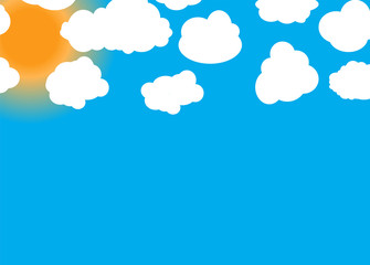 Set of different Cloud and Sun. Vector Illustration