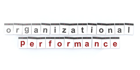 Fototapeta premium Organizational Performance word on calendar pages concept