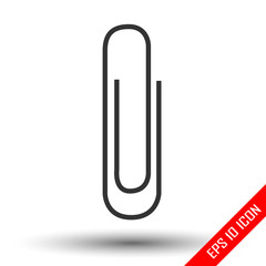 Steel clip. Flat icon of clip. Clip EPS. Vector illustration.