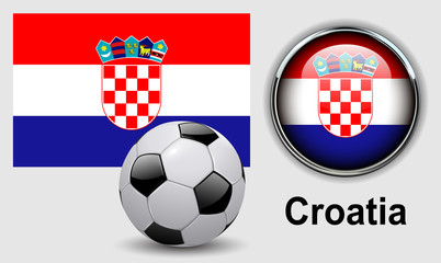 Croatia flag icons with soccer ball.