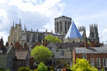 Fototapeta na wymiar The historical York Minster the cathedral of York the largest of its kind in Northern Europe.