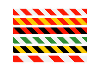 Road signs. Types of multi-colored road warning bands. Vector Il