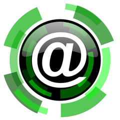 Obraz premium email icon, green modern design isolated button, web and mobile app design illustration