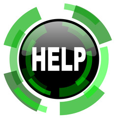 help icon, green modern design isolated button, web and mobile app design illustration