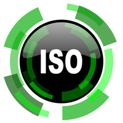 iso icon, green modern design isolated button, web and mobile app design illustration