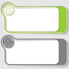 Two vector text boxes for your text and raw restaurant icon