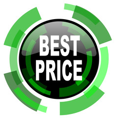 best price icon, green modern design isolated button, web and mobile app design illustration
