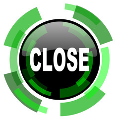 close icon, green modern design isolated button, web and mobile app design illustration