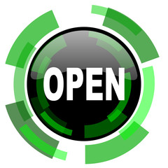 open icon, green modern design isolated button, web and mobile app design illustration