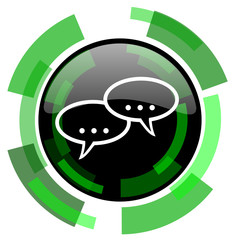 forum icon, green modern design isolated button, web and mobile app design illustration
