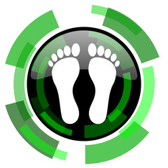 foot icon, green modern design isolated button, web and mobile app design illustration