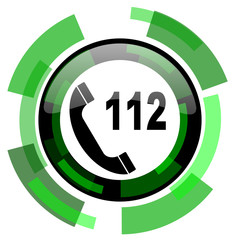 emergency call icon, green modern design isolated button, web and mobile app design illustration