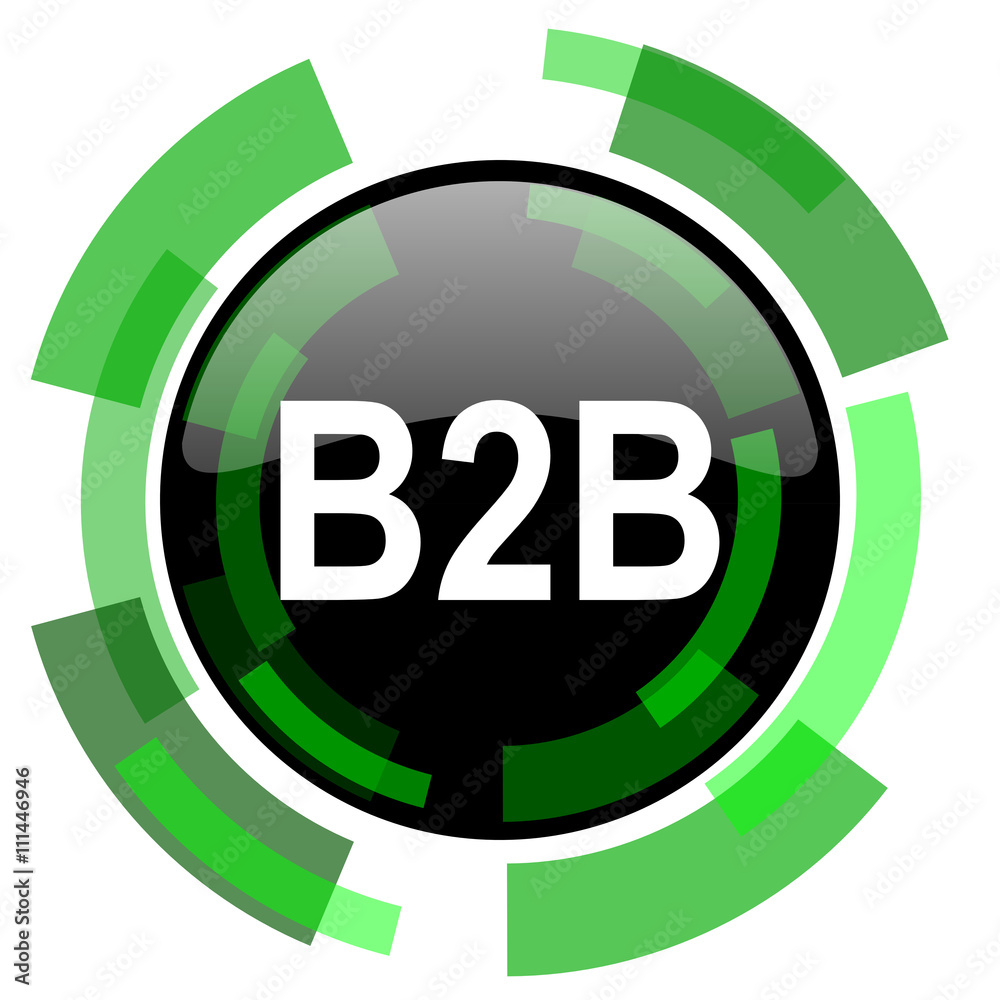 Poster b2b icon, green modern design isolated button, web and mobile app design illustration