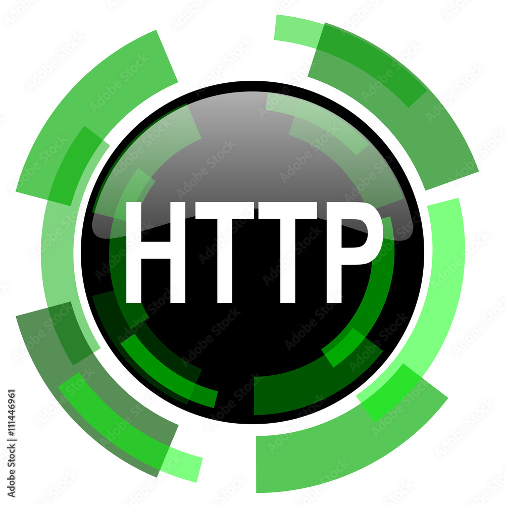 Poster http icon, green modern design isolated button, web and mobile app design illustration