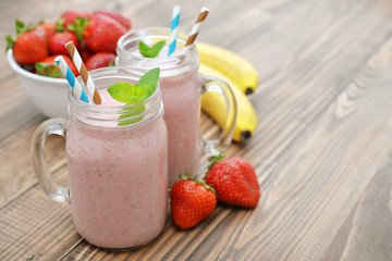Fruit smoothies with strawberry