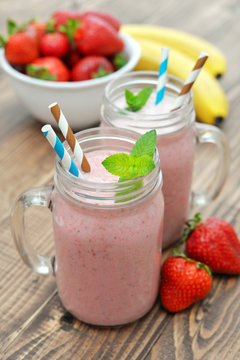 Fruit smoothies with strawberry