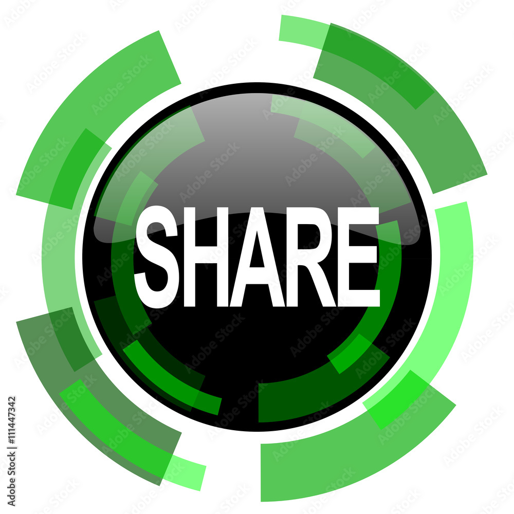 Poster share icon, green modern design isolated button, web and mobile app design illustration