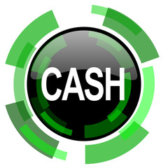 cash icon, green modern design isolated button, web and mobile app design illustration