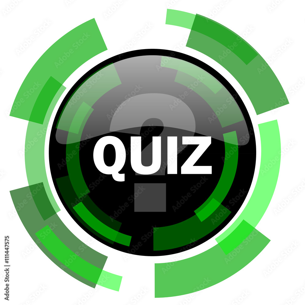 Poster quiz icon, green modern design isolated button, web and mobile app design illustration