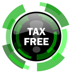 tax free icon, green modern design isolated button, web and mobile app design illustration