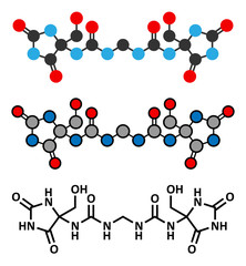 Imidazolidinyl urea antimicrobial preservative molecule