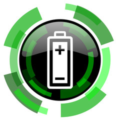 Fototapeta premium battery icon, green modern design isolated button, web and mobile app design illustration