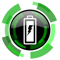 Fototapeta premium battery icon, green modern design isolated button, web and mobile app design illustration