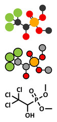 Metrifonate (trichlorfon) insecticide molecule.